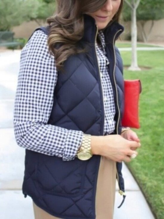 J. Crew Excursion Quilted Down Filled Puffer Vest Size XXS Navy Blue - Picture 2 of 11